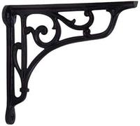 Coppia di staffe per mensole, stile vittoriano, stile classico, 18 x 19 cm, colore: nero antico