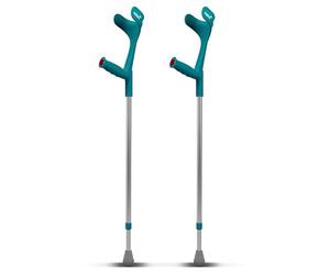 Coppia di Stampelle fino a 140 kg in turchese - 2x Stampelle Ossenberg "Classic" per avambraccio con impugnatura morbida ergo - Design Pulox