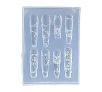 Coppia di stampi creativi in silicone per unghie artisti, per creare intricati disegni floreali e decorazioni artigianali a forma di fiocco, strumenti per nail art