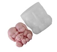 Coppia di stampi in silicone per candele, a forma di coniglio, multiuso, per la produzione di candele, sapone, cioccolato, fondente, resina, coppia di conigli, temperatura alimentare