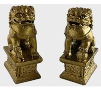 Coppia di statue di leoni guardiani cinesi, cani Fu, leoni in ottone, decorazioni asiatiche, decorazioni Feng Shui, ideali per inaugurare la casa e allontanare l'energia maligna, decorazioni Feng Sh