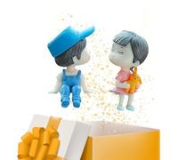 Coppia di statuette decorative per interni auto, decorazione per cruscotto auto con un bacio, per casa e ufficio