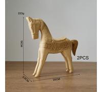 Coppia di statuette di animali in legno, graziosi ornamenti creativi per la