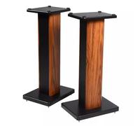 Coppia di supporti per altoparlanti in legno per libreria, medi, per HiFi computer, finitura marrone, 15 cm, ideali per home theater e display audio