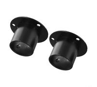 Coppia di supporti per asta per armadio, flangia, in acciaio inossidabile, colore nero, con montaggio su asta e presa per asta dell'armadio, per binario dell'armadio, (32 mm)