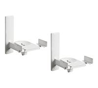 Coppia di supporti staffe da / a muro / parete in acciaio per casse stereo audio e diffusori acustici colore bianco