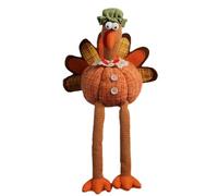 Coppia di tacchini fatti a mano, decorazione per scaffali, statuetta da tavolo con arti mobili, collezione dettagliata per accessori per la casa festivi (arancione, 25 x 20 x 13)