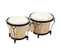 Coppia di Tamburi Bonghi in Legno Strumento Musicale a Percussione