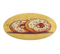 Coppia di tappeti rotondi con ciambelle, antiscivolo, morbidi, lavabili, assorbenti, per cucina, camera da letto, bagno, decorazione per la casa, 61 x 61 cm