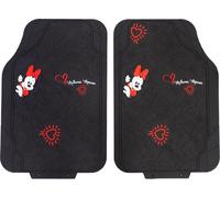Coppia di tappetini per auto Minnie Mouse, in Pvc, universali, 44 x 65 cm, di colore nero e rosso