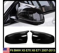 Coppia di tappi di copertura per specchietti laterali stile M nero lucido per BMW X5 E70 X6 E71 2007-2013