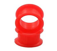 Coppia di tappi per occhiali in silicone rosso da 0 g (8 mm) doppio svasatore sottile e flessibile (2 pezzi), Silicone, Senza pietra