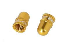 Coppia di tappi per valvole xlc pu x16 schrader oro
