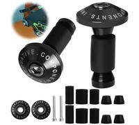 Coppia di Tappi Scorrevoli Universali in Alluminio CNC, Terminali Manubrio Universali per Moto, MTB e Bici, Adatti per la Maggior Parte delle Motociclette con Manubrio di 22mm (7/8"), Nero