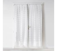 Coppia di tende dritte con passanti 2 pezzi 70 x 200 cm in voile sabbia bianca
