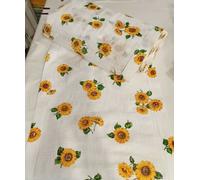 Coppia di tendine a vetro con girasoli cm 45 x 280
