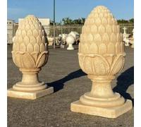 COPPIA DI TERMINALI PER COLONNE IN CEMENTO E MARMO DA GIARDINO ESTERNO CAPITELLI