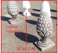 COPPIA DI TERMINALI PER COLONNE IN CEMENTO E MARMO DA GIARDINO ESTERNO CAPITELLI