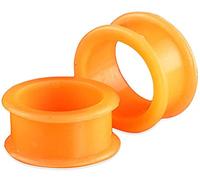 Coppia di tonni in silicone arancione a doppia svasatura da 40 mm, spessore 1-9/16" (2 pezzi), Silicone, Senza pietra