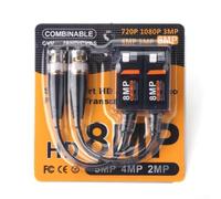 Coppia di trasmettitori passivi Balun da 8 MP per telecamera di sicurezza - Cavo video HD su Ethernet per sistemi DVR