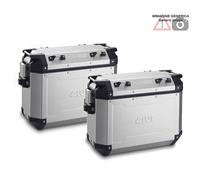 Coppia di valigie laterali NEW Trekker Outback in alluminio naturale, 37 lt GIVI