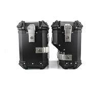 Coppia di valigie laterali per moto in alluminio da 38 litri, impermeabili, con staffe di montaggio e serrature di sicurezza, resistenti borse per bagagliaio per biciclette (nero, 450 x 366 x 227 mm)