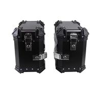Coppia di valigie laterali per moto in alluminio da 38 litri, impermeabili, con staffe di montaggio e serrature di sicurezza, resistenti borse per bagagliaio per biciclette (nero, 45 x 36,6 x 22,7 cm)