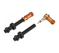 Coppia di valvole juicy nipple da 60 mm con design tubeless in granito con tappi di rimozione del guscio arancioni
