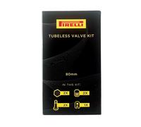 Coppia di VALVOLE PIRELLI TLR TUBELESS READY ALLUMINIO - 80 MM, NERO