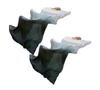 Coppia di ventagli in finta seta sintetica per artisti della danza con lunghezza 1,8 m e 16 stecche per sostenere i movimenti delle braccia e delle mani (nero)