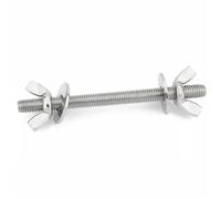 Coppia di viti penetranti in acciaio inossidabile 304, asta filettata, set di dadi a farfalla ritorti a mano(2set M3X140)