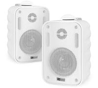 COPPIA DIFFUSORI 60W ALTOPARLANTI PARETE TENUTA STAGNA IP56 PER ESTERNO BIANCHE con staffe a muro