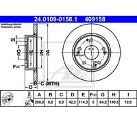 Coppia dischi freno - ATE 24.0109-0158.1