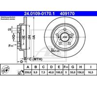 Coppia dischi freno - ATE 24.0109-0170.1