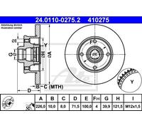 Coppia dischi freno - ATE 24.0110-0275.2