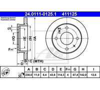 Coppia dischi freno - ATE 24.0111-0125.1