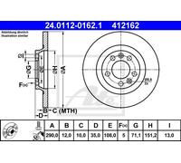 Coppia dischi freno - ATE 24.0112-0162.1