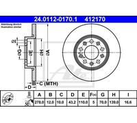 Coppia dischi freno - ATE 24.0112-0170.1