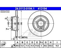 Coppia dischi freno - ATE 24.0113-0194.1