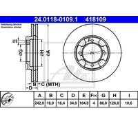 Coppia dischi freno - ATE 24.0118-0109.1