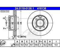 Coppia dischi freno - ATE 24.0118-0138.1