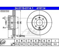 Coppia dischi freno - ATE 24.0119-0114.1