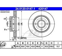 ATE 420147 Dischi Freno, Set di 2