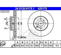 Coppia dischi freno - ATE 24.0120-0175.1