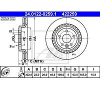 Coppia dischi freno - ATE 24.0122-0259.1