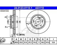 Coppia dischi freno - ATE 24.0123-0110.1