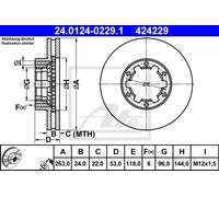 Coppia dischi freno - ATE 24.0124-0229.1