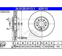 Coppia dischi freno - ATE 24.0125-0113.1