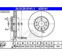 Coppia dischi freno - ATE 24.0125-0141.1