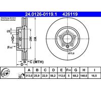 Coppia dischi freno - ATE 24.0126-0119.1